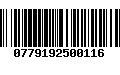 Código de Barras 0779192500116