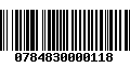 Código de Barras 0784830000118