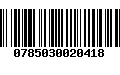 Código de Barras 0785030020418