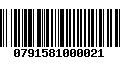 Código de Barras 0791581000021