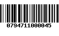 Código de Barras 0794711000045