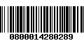 Código de Barras 0800014280289