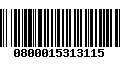 Código de Barras 0800015313115