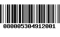 Código de Barras 080005304912001