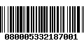 Código de Barras 080005332187001