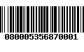 Código de Barras 080005356870001