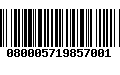 Código de Barras 080005719857001