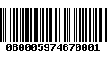 Código de Barras 080005974670001