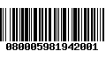 Código de Barras 080005981942001