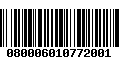 Código de Barras 080006010772001