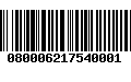 Código de Barras 080006217540001