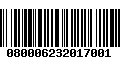 Código de Barras 080006232017001