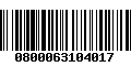 Código de Barras 0800063104017