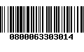 Código de Barras 0800063303014