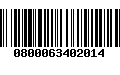 Código de Barras 0800063402014