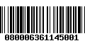 Código de Barras 080006361145001