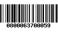 Código de Barras 0800063700059