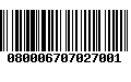 Código de Barras 080006707027001