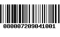 Código de Barras 080007209041001