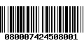 Código de Barras 080007424508001