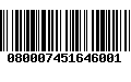 Código de Barras 080007451646001