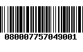 Código de Barras 080007757049001