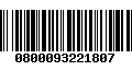 Código de Barras 0800093221807