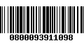 Código de Barras 0800093911098