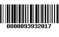 Código de Barras 0800093932017