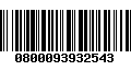 Código de Barras 0800093932543