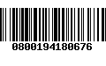 Código de Barras 0800194180676