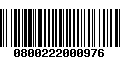 Código de Barras 0800222000976