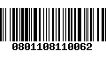 Código de Barras 0801108110062