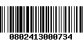 Código de Barras 0802413000734