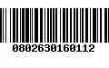 Código de Barras 0802630160112