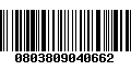 Código de Barras 0803809040662