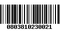 Código de Barras 0803810230021