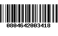 Código de Barras 0804642003418