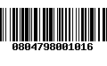 Código de Barras 0804798001016