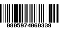 Código de Barras 0805974060339