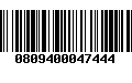 Código de Barras 0809400047444