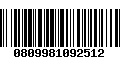 Código de Barras 0809981092512