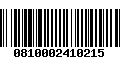 Código de Barras 0810002410215