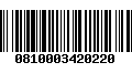 Código de Barras 0810003420220