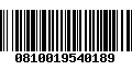 Código de Barras 0810019540189