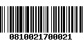 Código de Barras 0810021700021