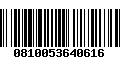 Código de Barras 0810053640616