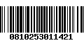 Código de Barras 0810253011421