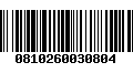 Código de Barras 0810260030804