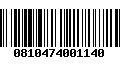 Código de Barras 0810474001140